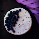 Vanilla Cake with Swiss Meringue Blueberry Lavender Frosting